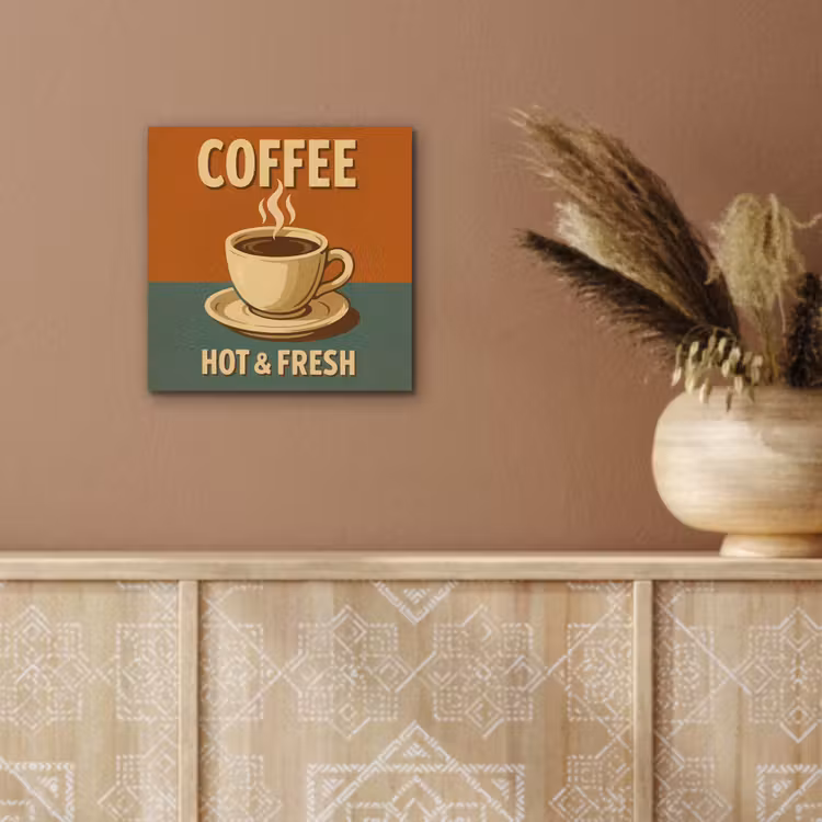 Aluminium schilderij - Koffie - Kop - Vintage - Quote — 5