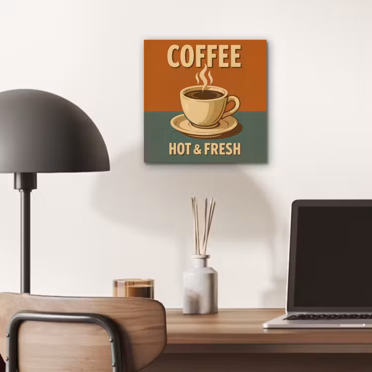 Aluminium schilderij - Koffie - Kop - Vintage - Quote — 6