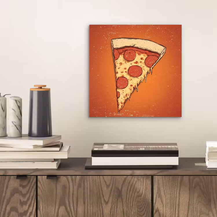 Aluminium schilderij - Pizza - Kaas - Rood - Pepperoni — 2