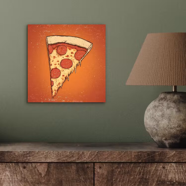 Aluminium schilderij - Pizza - Kaas - Rood - Pepperoni — 3