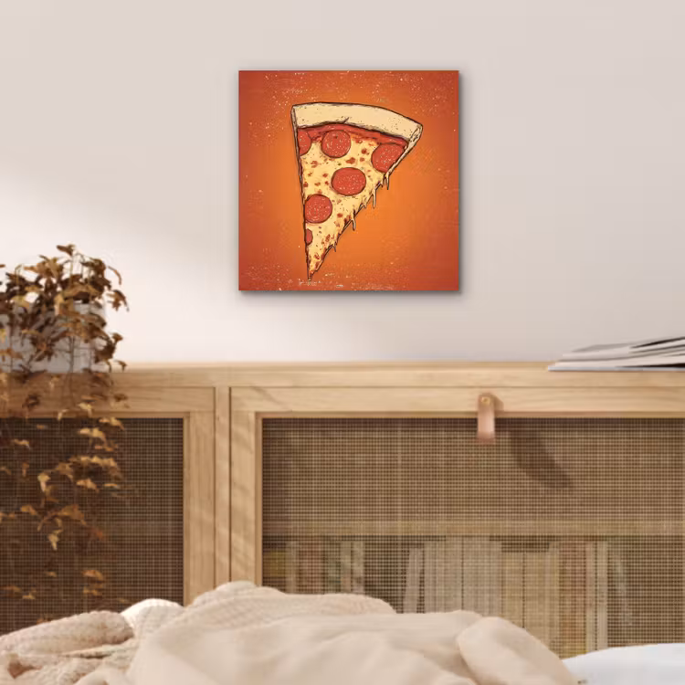 Aluminium schilderij - Pizza - Kaas - Rood - Pepperoni — 4