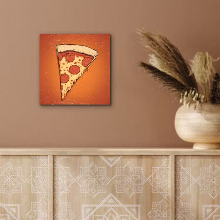 Aluminium schilderij - Pizza - Kaas - Rood - Pepperoni — 5