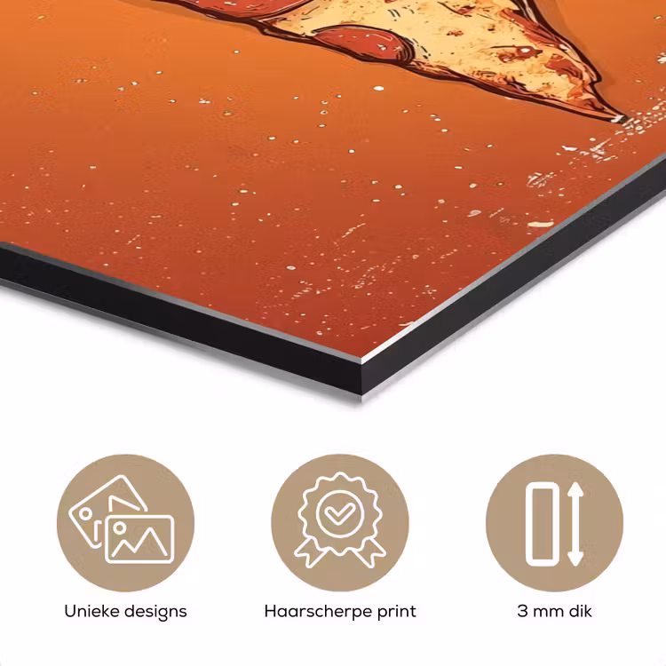 Aluminium schilderij - Pizza - Kaas - Rood - Pepperoni — 7