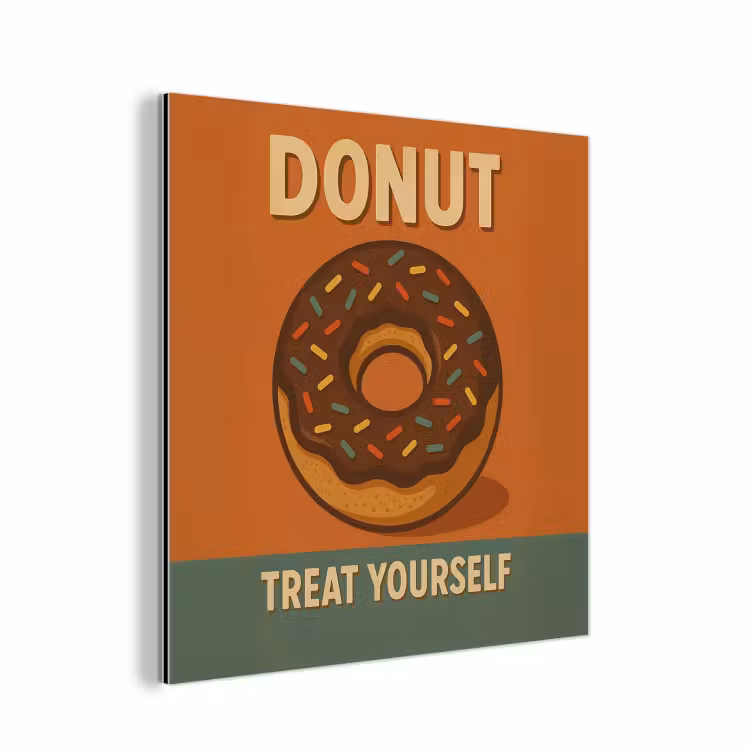 Aluminium schilderij - Donut - Spikkels - Kleurrijk - Quote — 1