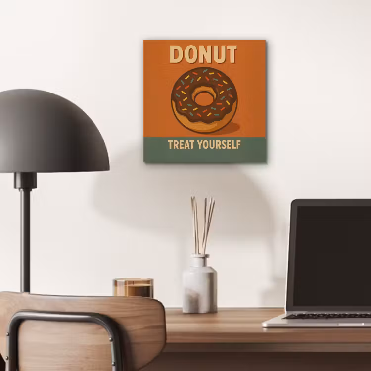 Aluminium schilderij - Donut - Spikkels - Kleurrijk - Quote — 6