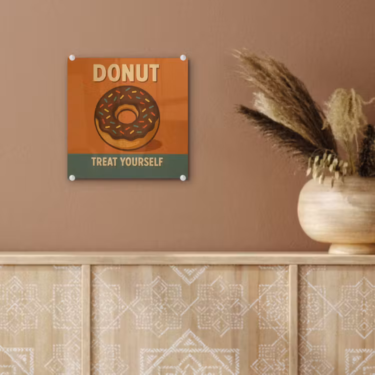 Glas schilderij - Donut - Spikkels - Kleurrijk - Quote — 6