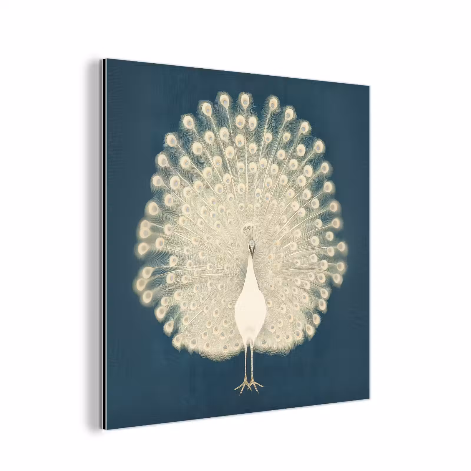 Aluminium schilderij - Vogel - Blauw - Vintage — 1