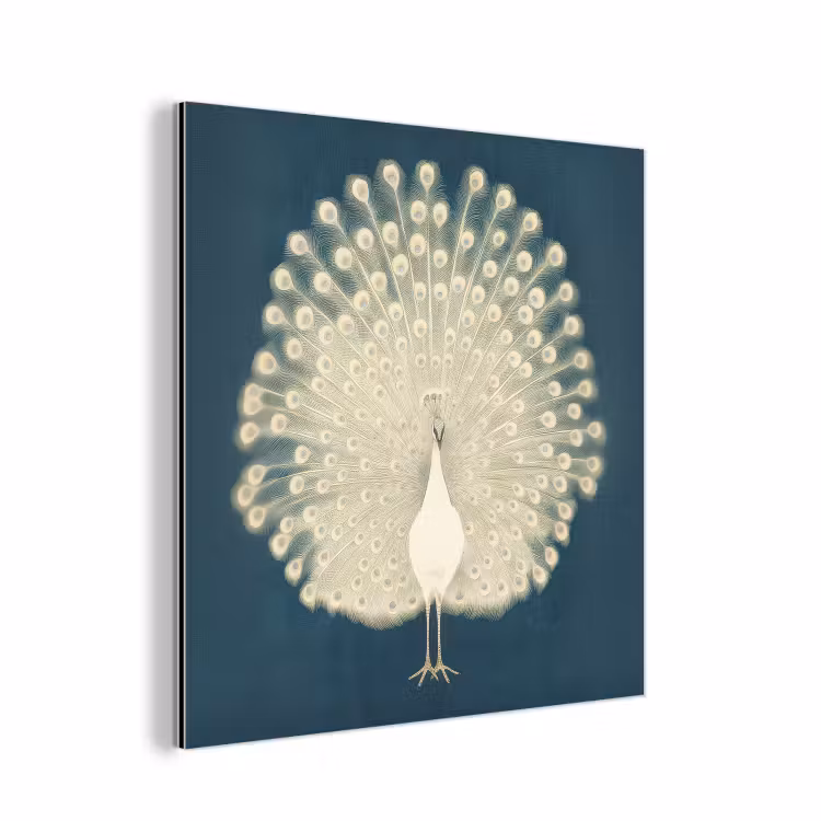Aluminium schilderij - Vogel - Blauw - Vintage — 1