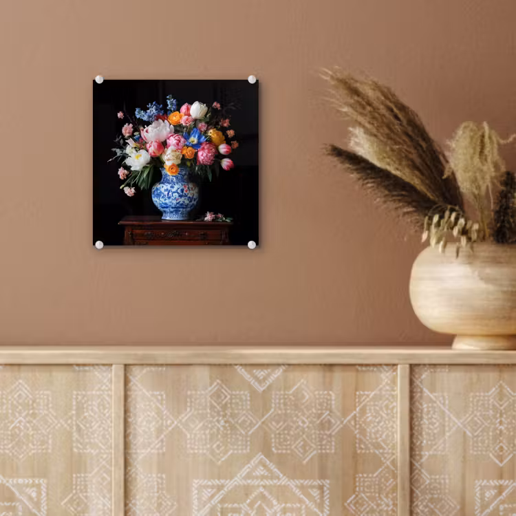 Glas schilderij - Rozen - Bloemen - Vaas - Boeket — 6
