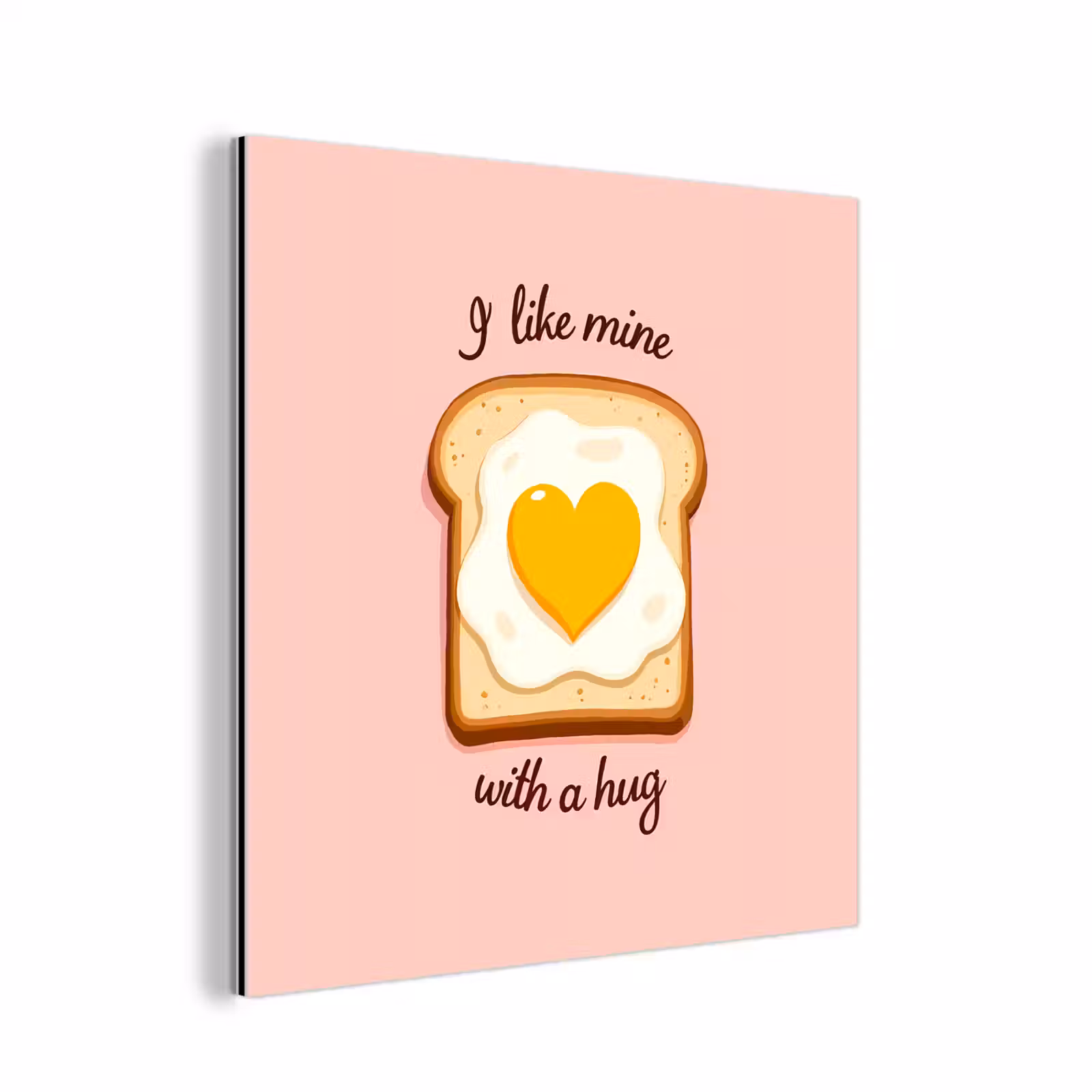 Aluminium schilderij - Brood - Illustratie - Quote - Roze — 1