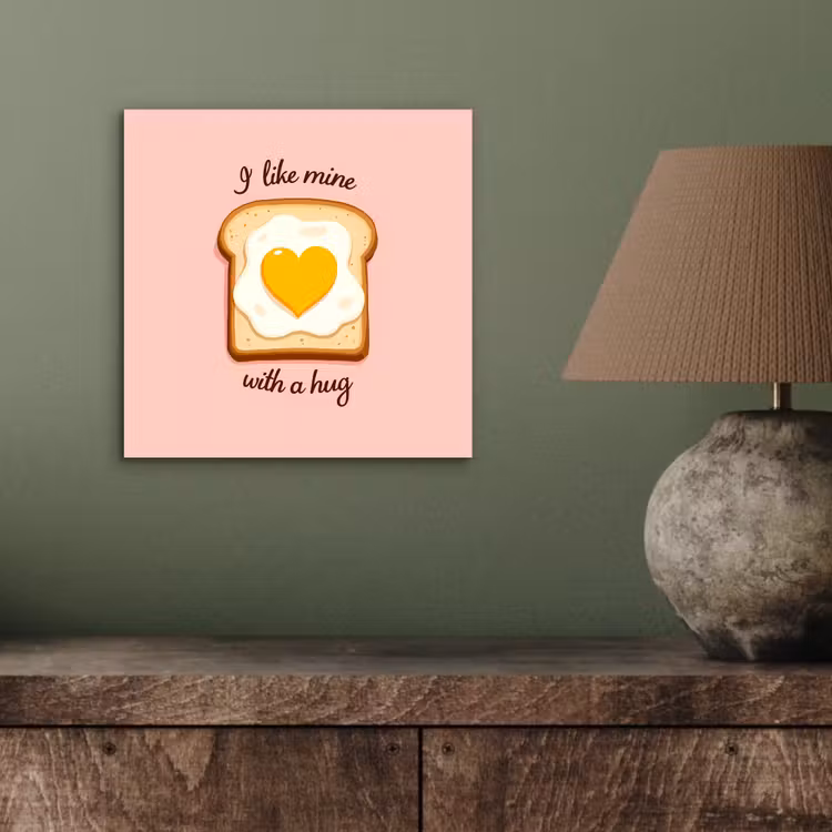 Aluminium schilderij - Brood - Illustratie - Quote - Roze — 3