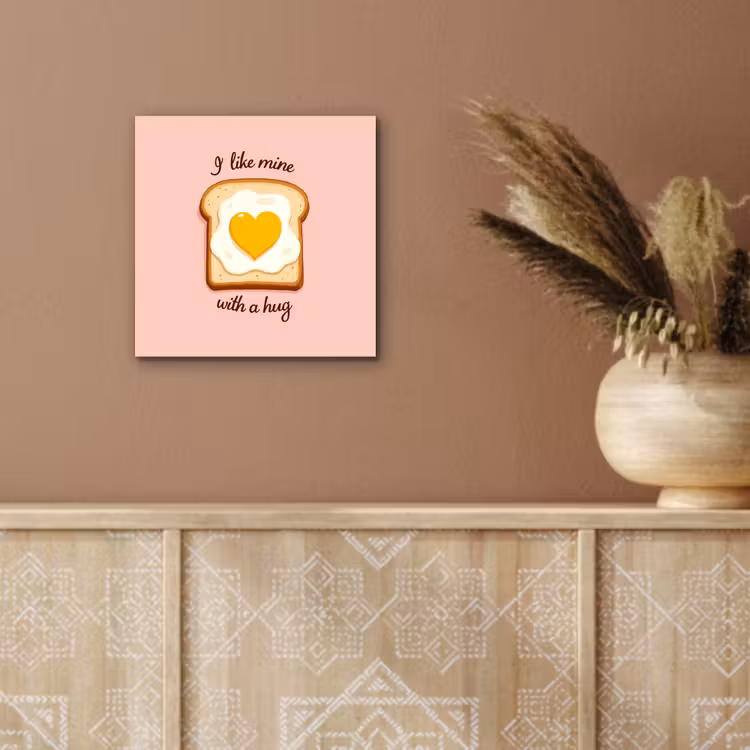 Aluminium schilderij - Brood - Illustratie - Quote - Roze — 5