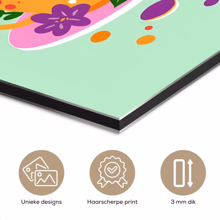Aluminium schilderij - Thee - Illustratie - Kopjes - Bloemen — 7