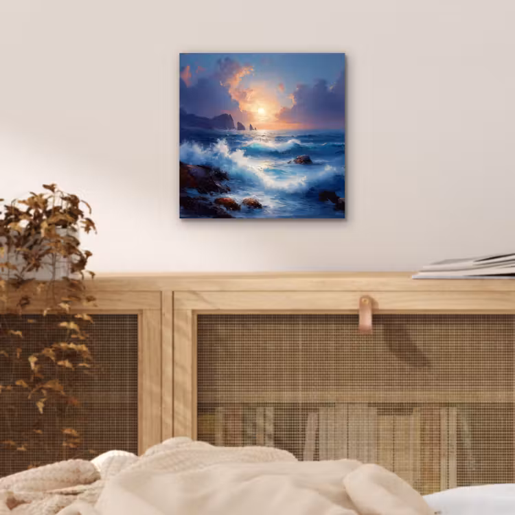 Aluminium schilderij - Golven - Zee - Kleurrijk - Rotsen — 4