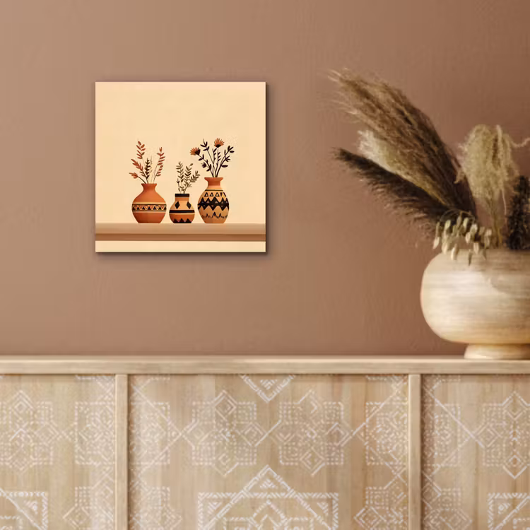 Aluminium schilderij - Vazen - Bloemen - Bladeren - Minimalistisch — 5