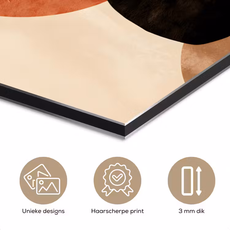 Aluminium schilderij - Katten - Zwart - Abstract - Cirkels — 7