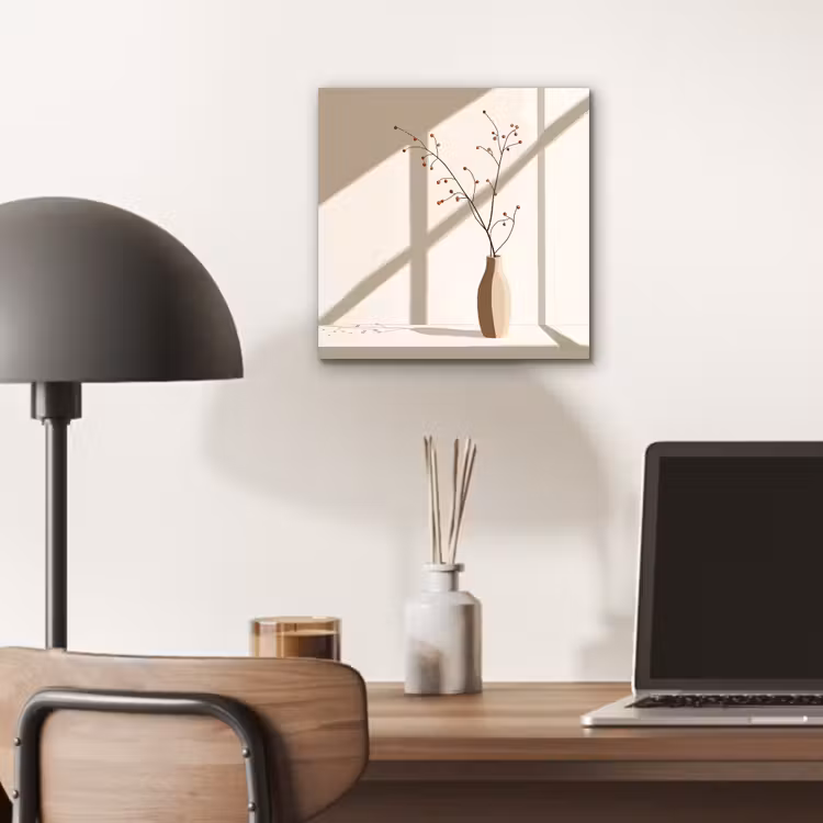 Aluminium schilderij - Vaas - Takken - Bessen - Minimalistisch — 6