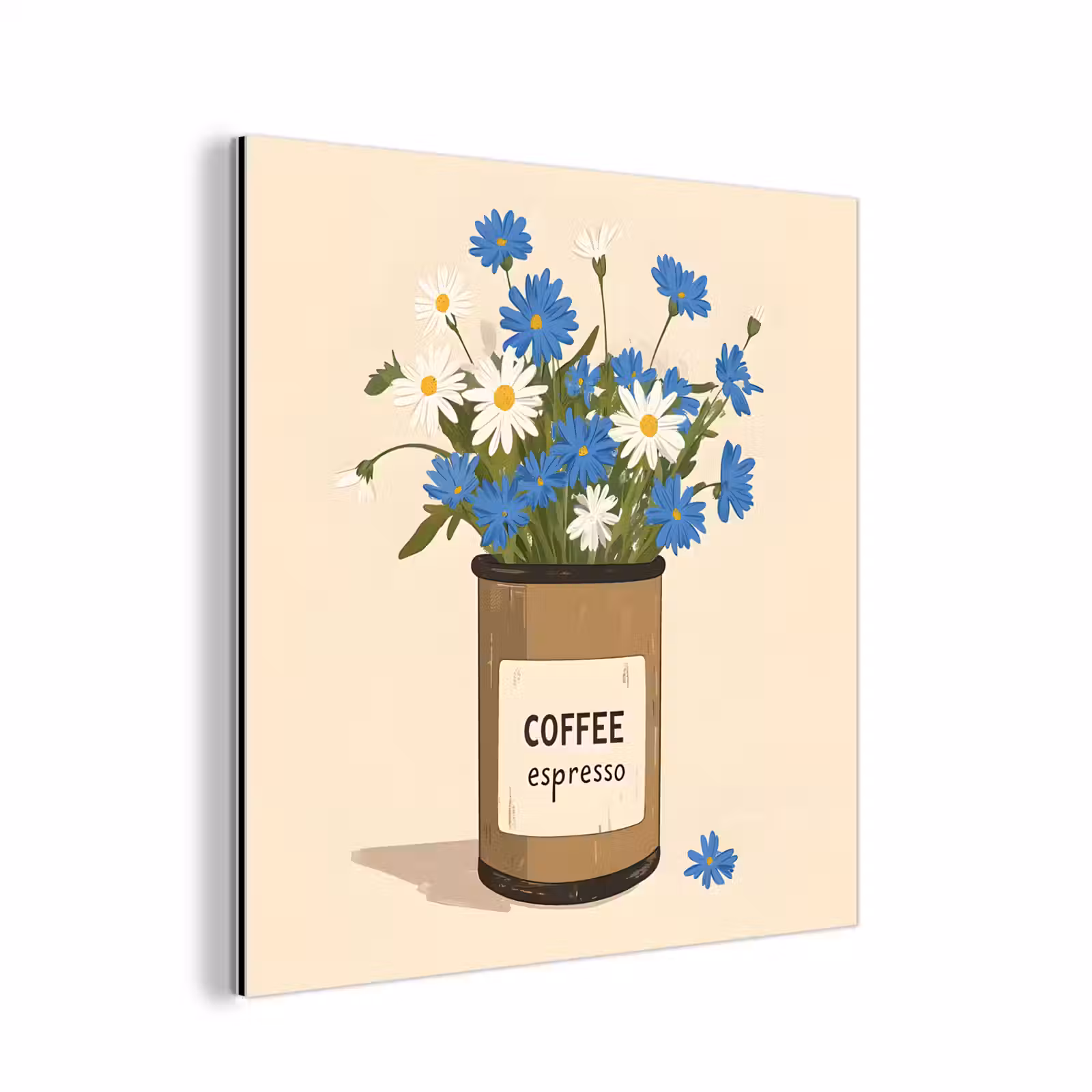 Aluminium schilderij - Coffee - Blik - Minimalistisch - Bloemen — 1