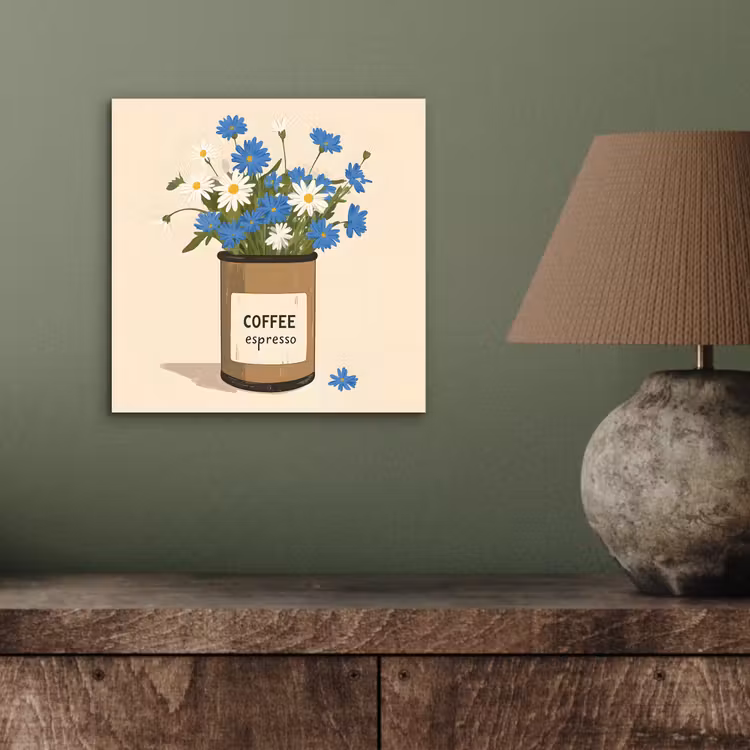 Aluminium schilderij - Coffee - Blik - Minimalistisch - Bloemen — 3
