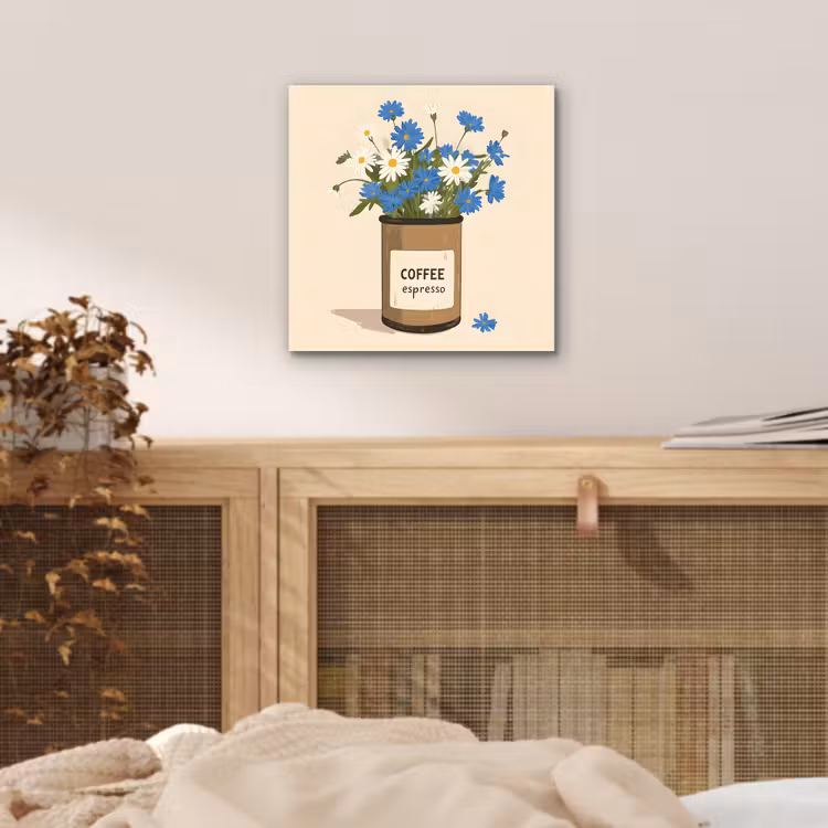 Aluminium schilderij - Coffee - Blik - Minimalistisch - Bloemen — 4