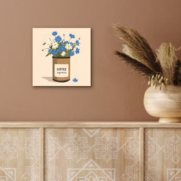 Aluminium schilderij - Coffee - Blik - Minimalistisch - Bloemen — 5