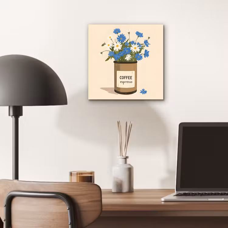 Aluminium schilderij - Coffee - Blik - Minimalistisch - Bloemen — 6