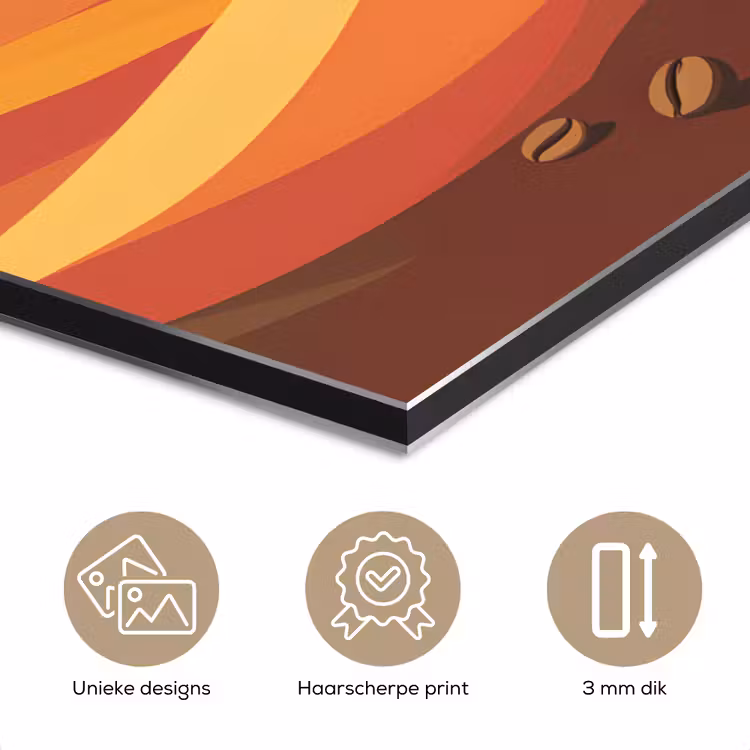 Aluminium schilderij - Koffie - Landschap - Oranje - Koffiebonen — 7