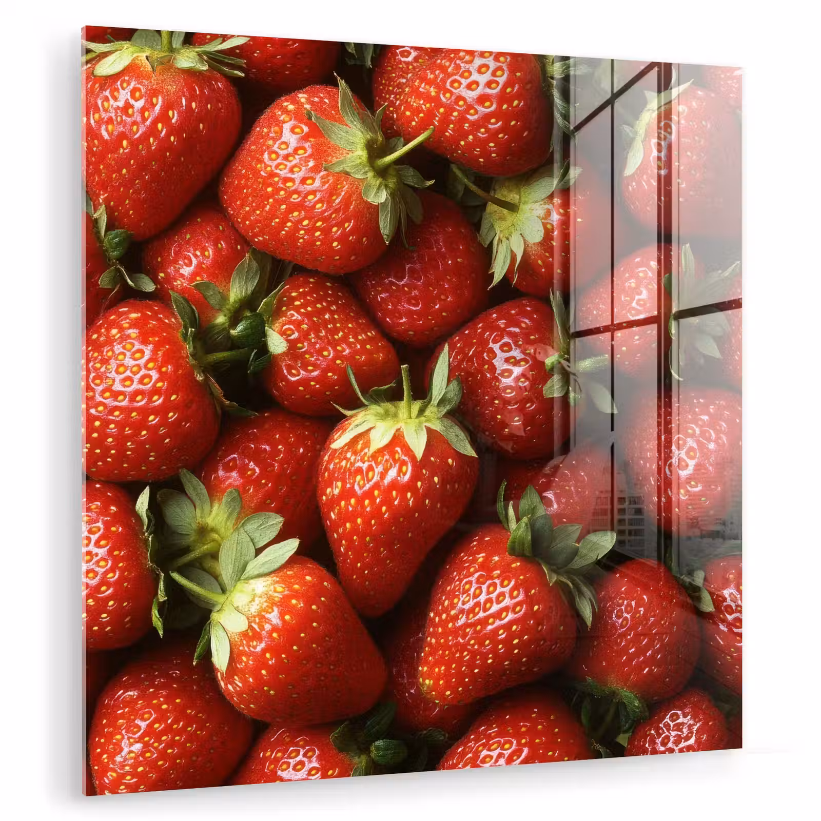 Glas schilderij - Aardbei - Fruit - Rood — 1