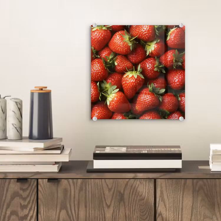 Glas schilderij - Aardbei - Fruit - Rood — 2