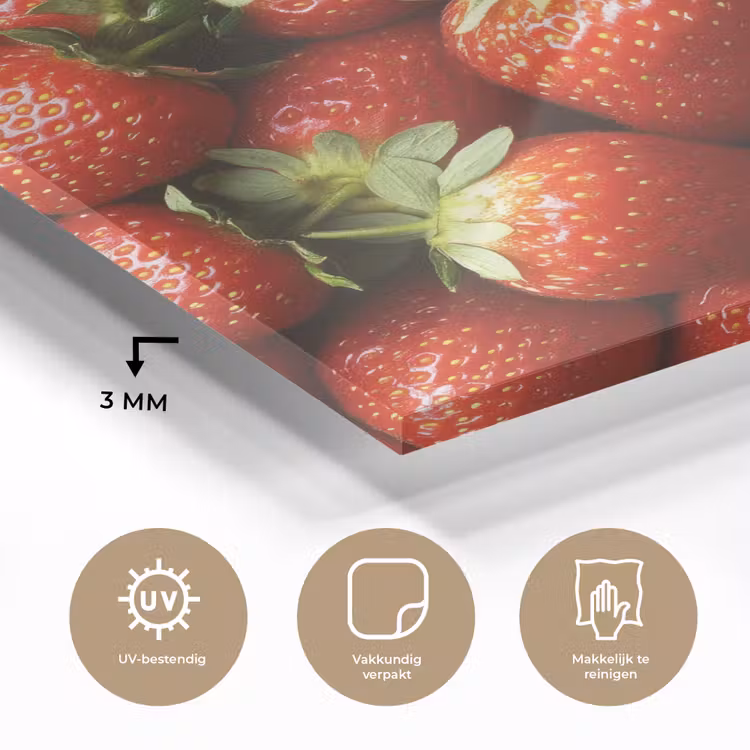Glas schilderij - Aardbei - Fruit - Rood — 3