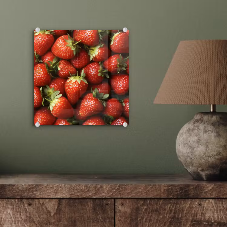 Glas schilderij - Aardbei - Fruit - Rood — 4
