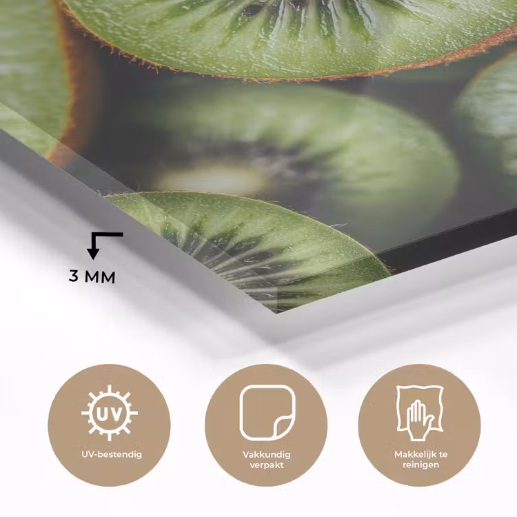 Glas schilderij - Kiwi - Fruit - Groen — 3