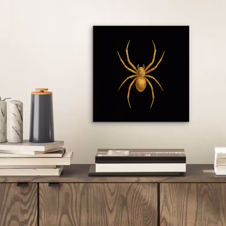 Aluminium schilderij - Spin - Goud - Minimalistisch - Poten — 2