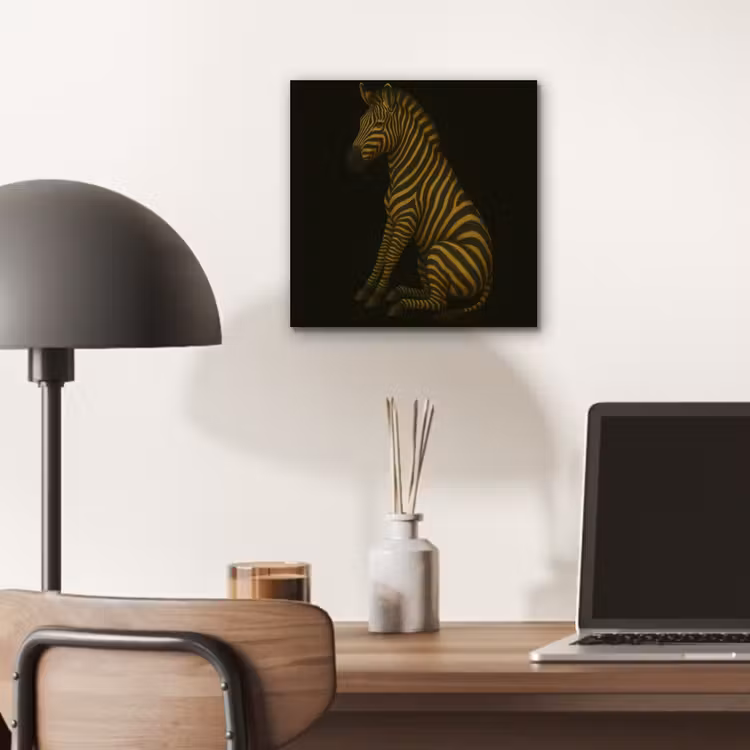 Aluminium schilderij - Zebra - Strepen - Goud — 6