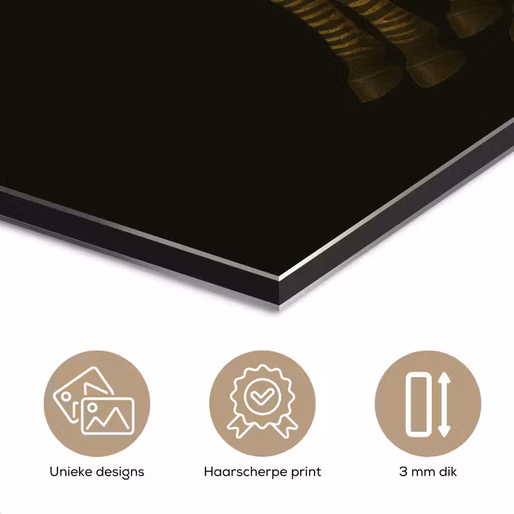 Aluminium schilderij - Zebra - Strepen - Goud — 7