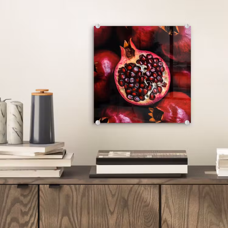 Glas schilderij - Granaatappel - Rood - Fruit — 2