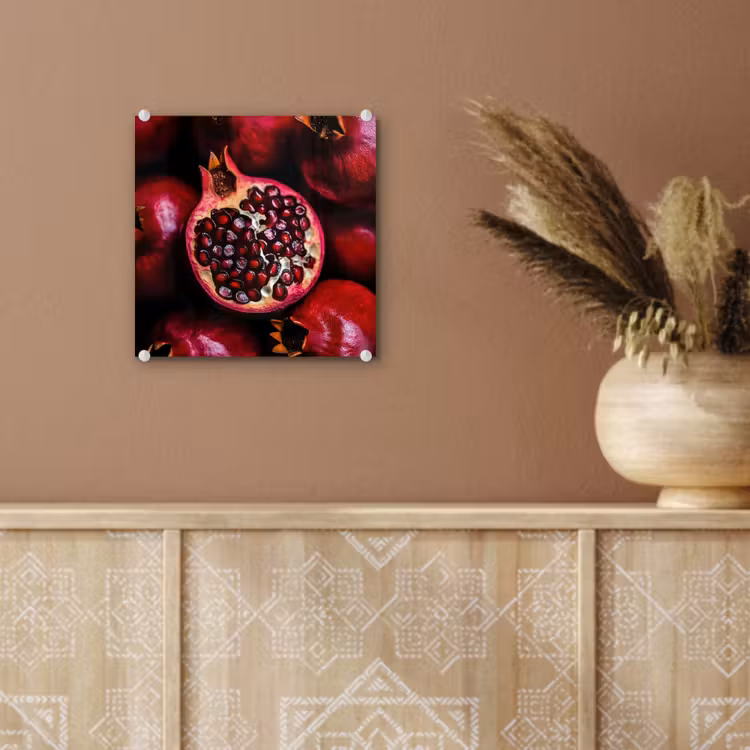 Glas schilderij - Granaatappel - Rood - Fruit — 6