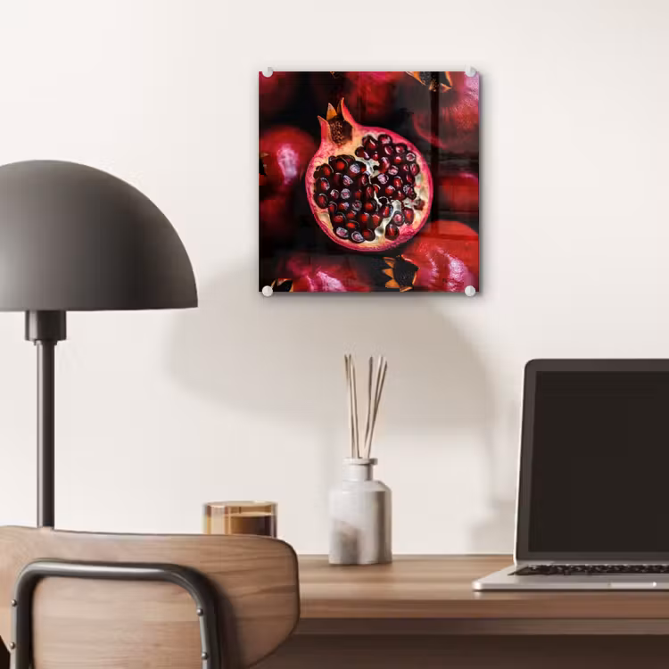 Glas schilderij - Granaatappel - Rood - Fruit — 7