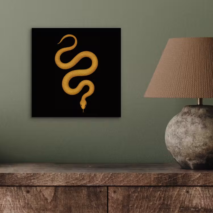 Aluminium schilderij - Slang - Minimalistisch - Goud — 3