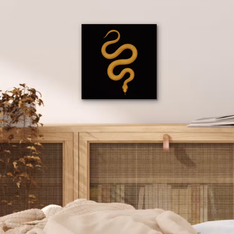 Aluminium schilderij - Slang - Minimalistisch - Goud — 4
