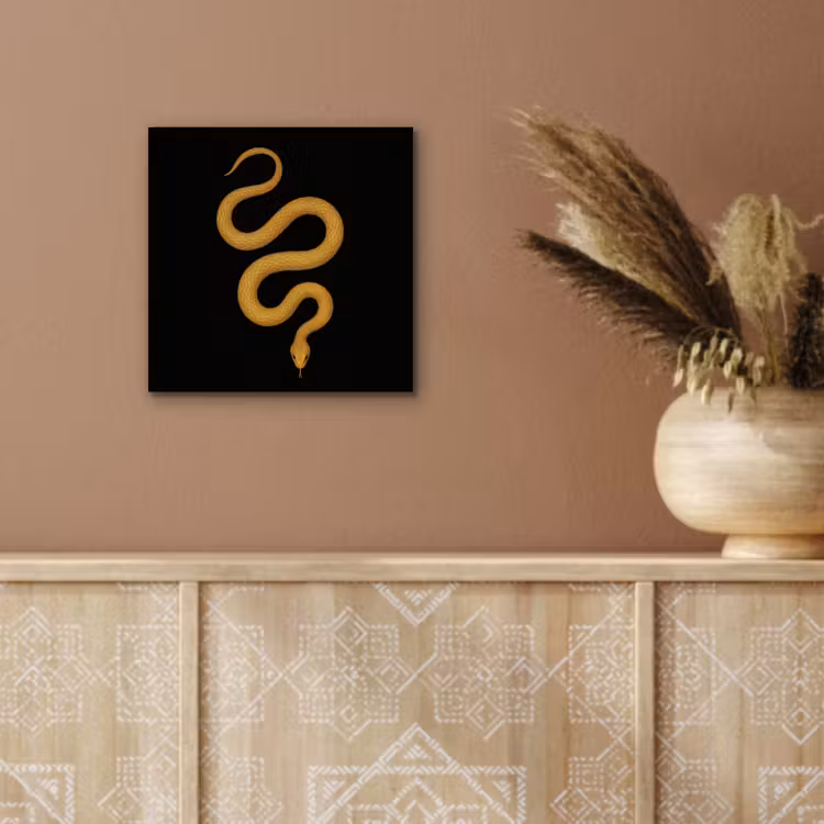 Aluminium schilderij - Slang - Minimalistisch - Goud — 5