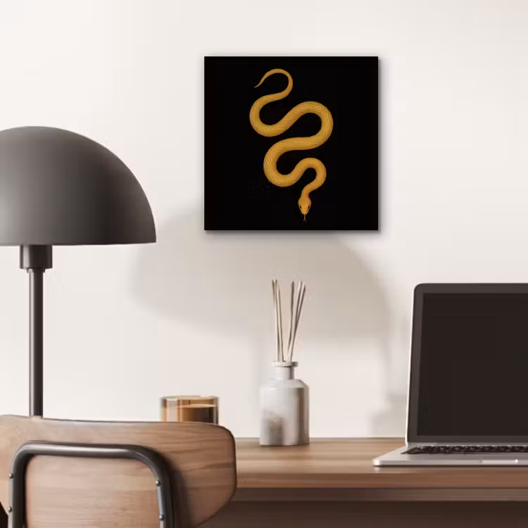 Aluminium schilderij - Slang - Minimalistisch - Goud — 6