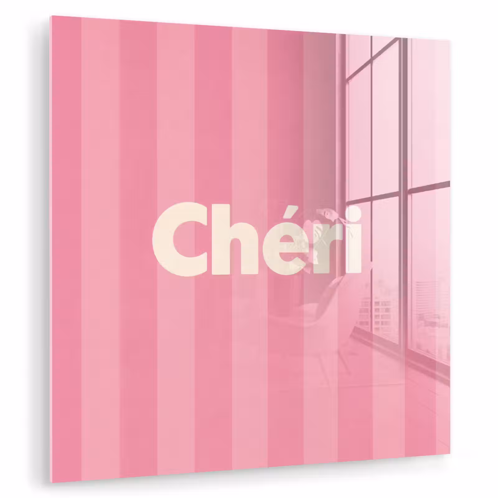 Glas schilderij - Gestreept - Roze - Chéri — 1