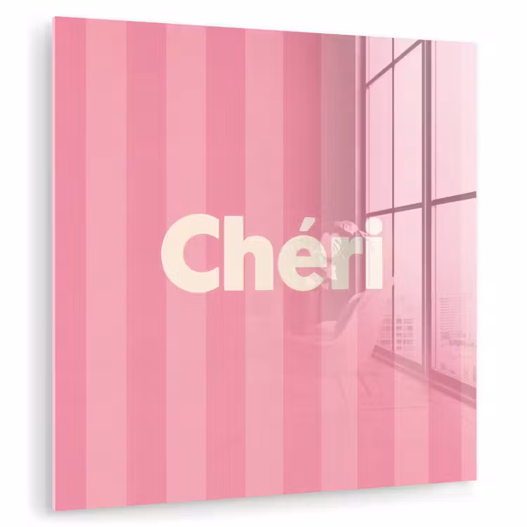 Glas schilderij - Gestreept - Roze - Chéri — 1