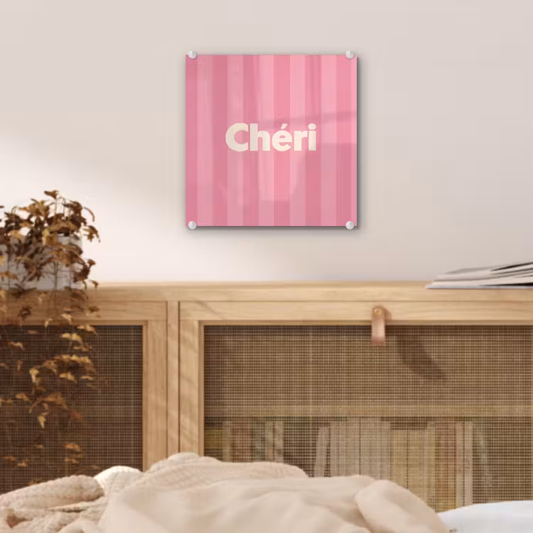 Glas schilderij - Gestreept - Roze - Chéri — 5