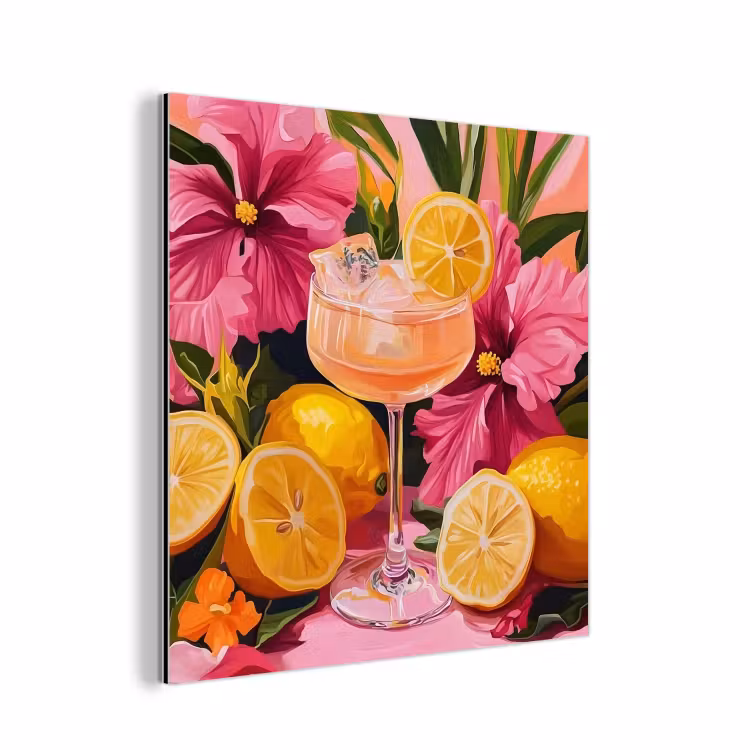 Aluminium schilderij - Drink - Bloemen - Yellow — 1