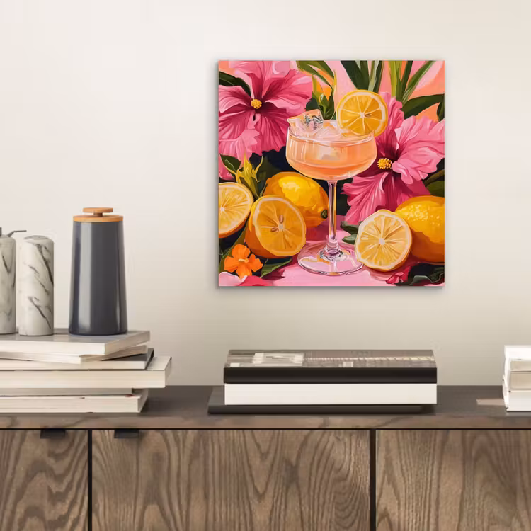 Aluminium schilderij - Drink - Bloemen - Yellow — 2