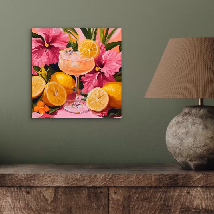 Aluminium schilderij - Drink - Bloemen - Yellow — 3