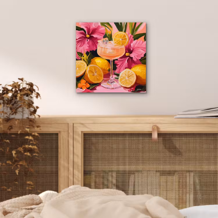 Aluminium schilderij - Drink - Bloemen - Yellow — 4