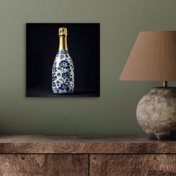 Aluminium schilderij - Champagne - Bloemen - Goud - Chique — 3